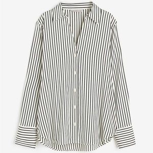 H&M Black and White Striped Button Down Shirt